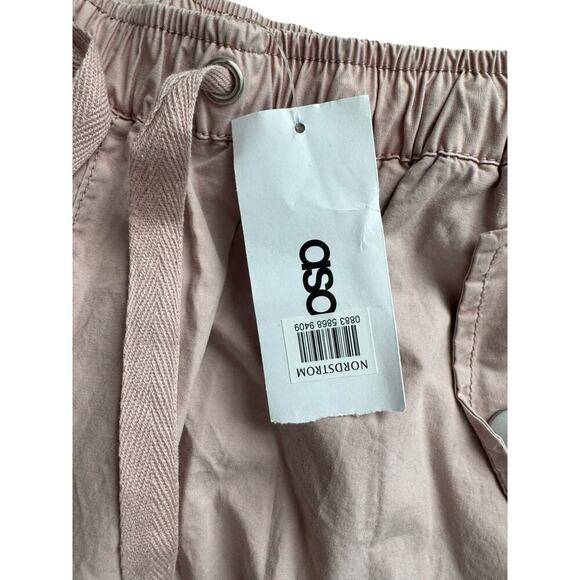 NWT ASOS Utility Parachute Cargo Pants Women’s 2 Pink Wide Leg Drawstring Hem - Picture 8 of 9